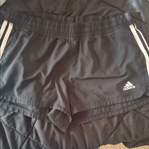 Adidas Women's Black Shorts with White Accents